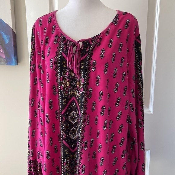 Catherines 2X purple top scoop neck long sleeves - Picture 3 of 9